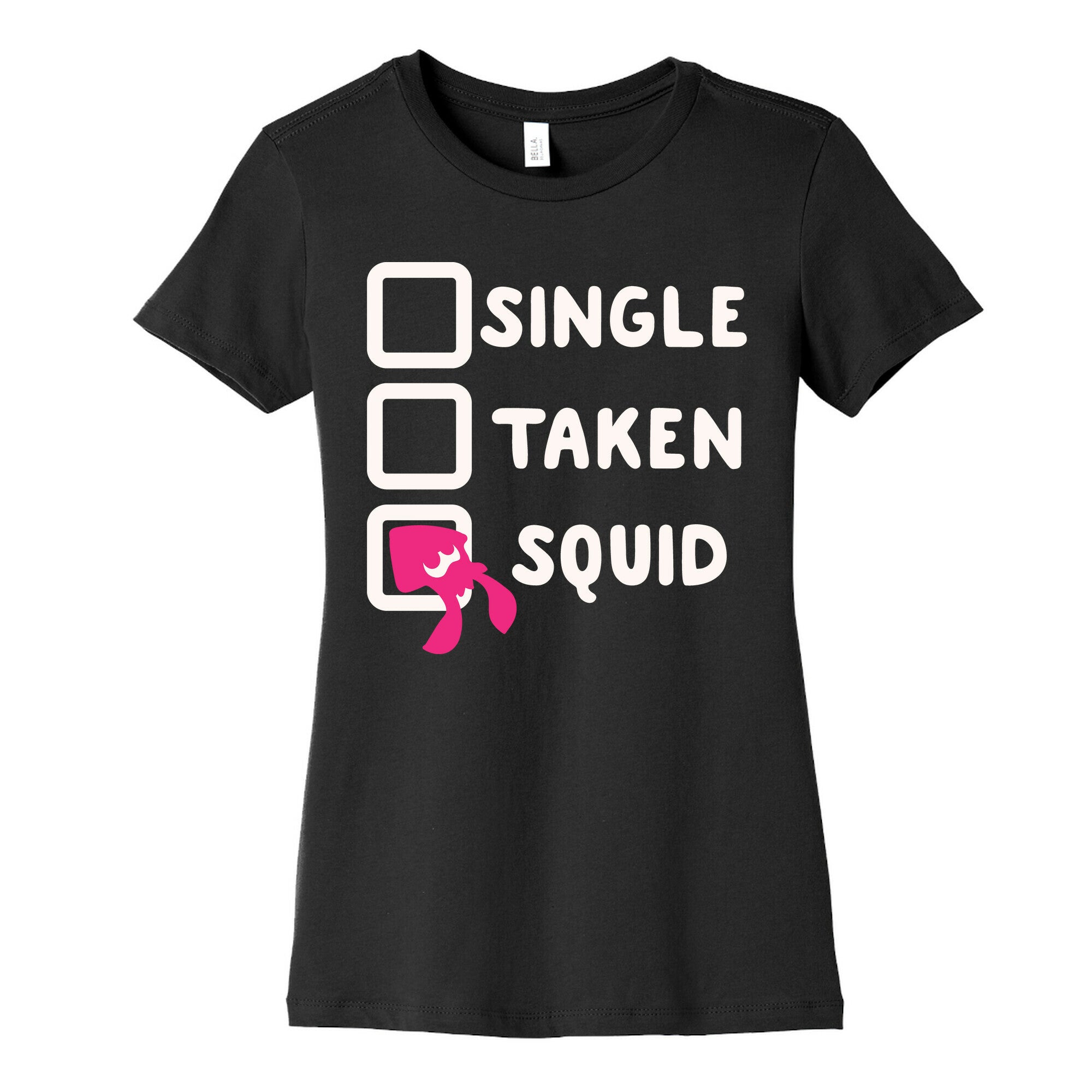 Single Taken Squid White Print Women's Cotton Tee